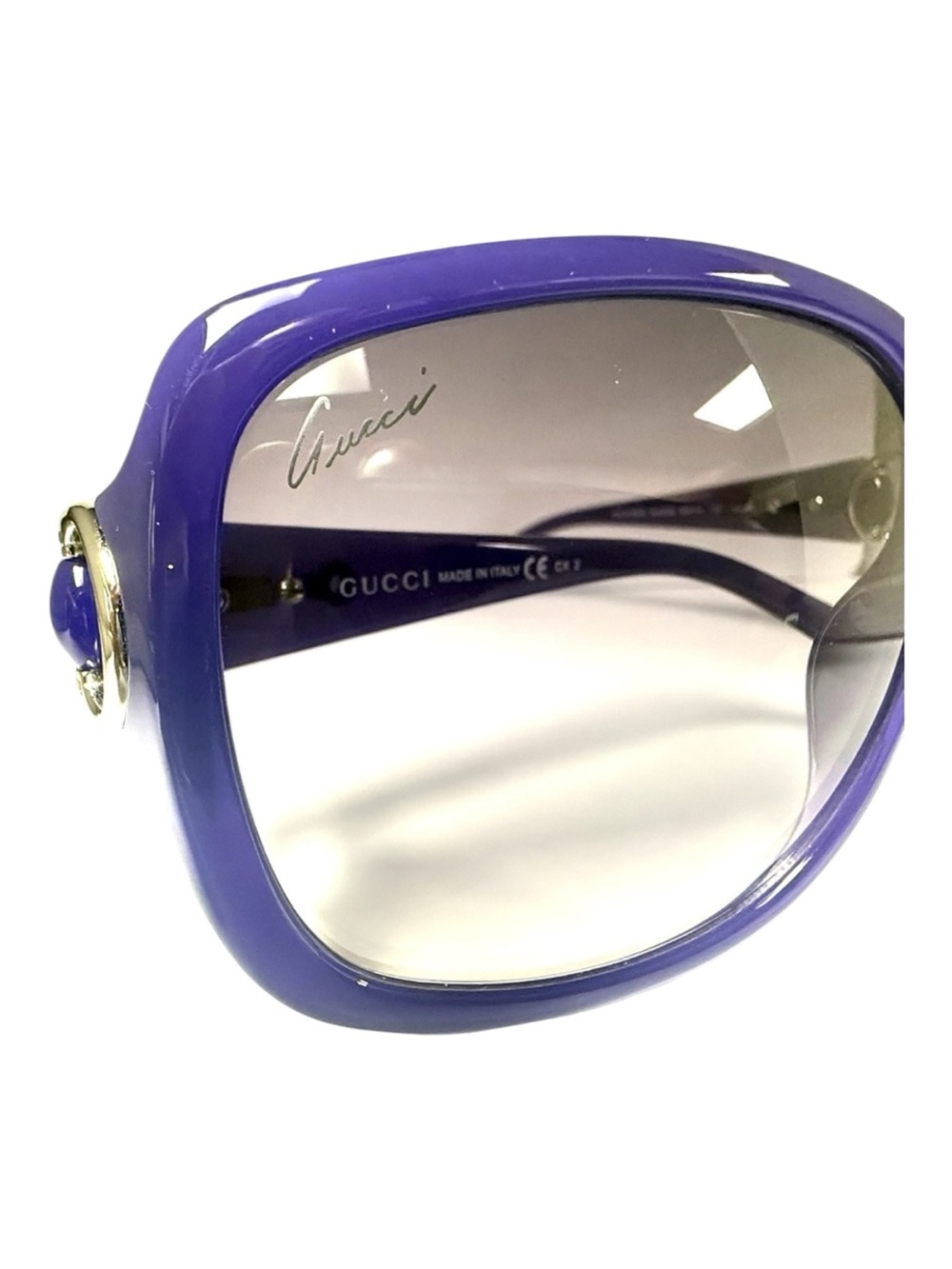 New in Case Gucci Oversized Purple Gradient Lens Women's Sunglasses GG 3105/S - Picture 2 of 6